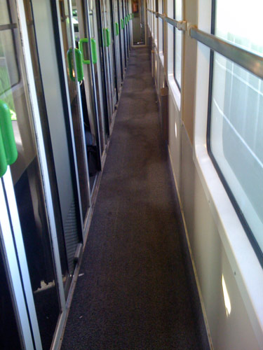 Carpet path in a train